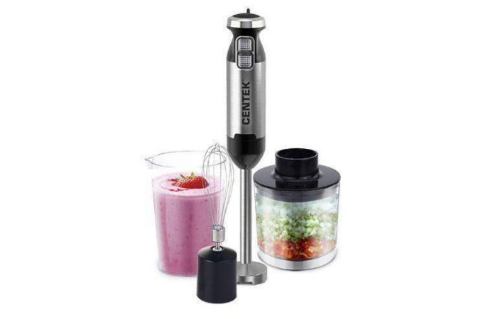 Блендер CENTEK CT-1337 черный 1000 Вт, нож из нерж. стали, изм., венчик