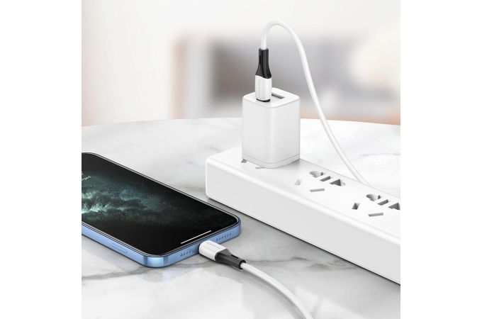 Кабель USB - Lightning BOROFONE BX79 2,4A (белый) 1м (силиконовый)