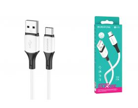 Кабель USB - USB Type-C BOROFONE BX79, 2,4A (белый) силиконовый 1м