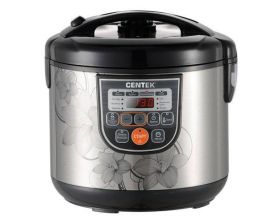 Мультиварка CENTEK CT-1498 черный/сталь Ceramic 5.0л, 700Вт, 10пр.+28 прогр.мультишеф