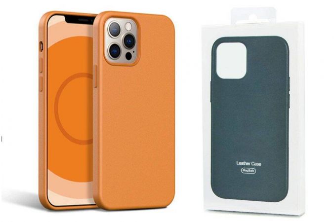 Чехол для iPhone 13 Pro (6,1) MagSafe силиконовый с анимацией в цвет чехла на экране (светло коричневый)