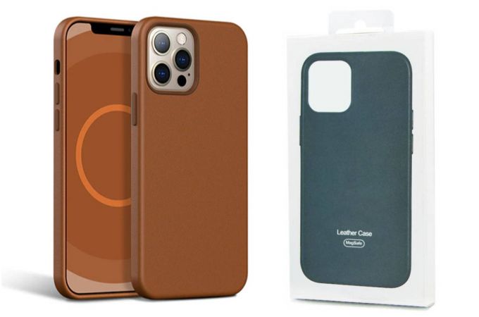 Чехол для iPhone 13 Pro (6,1) MagSafe силиконовый с анимацией в цвет чехла на экране (темно коричневый)