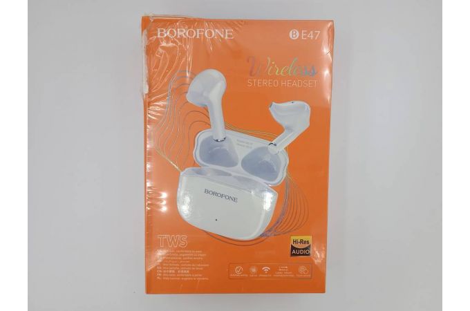 Наушники вакуумные беспроводные BOROFONE BE47 Perfecto TWS wireless earphonesl Bluetooth (белый) (УЦЕНКА! МЯТАЯ УПАКОВКА)
