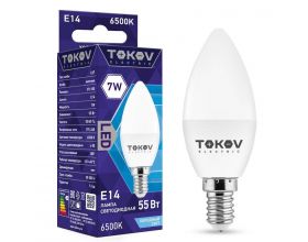 Лампа светодиодная 7Вт С37 6500К Е14 176-264В TOKOV ELECTRIC TKE-C37-E14-7-6.5K