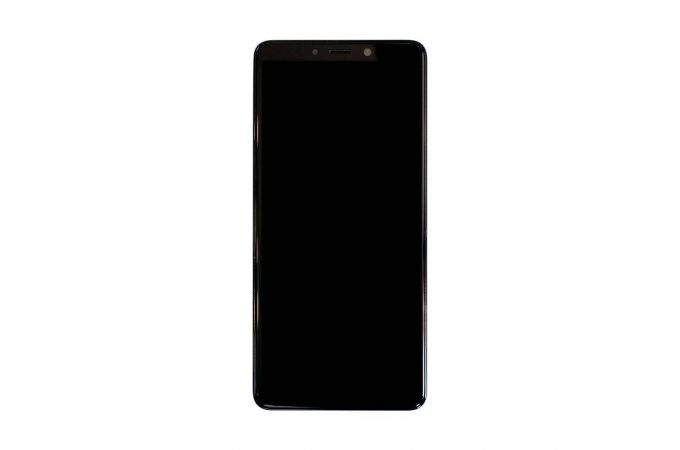 Дисплей для Samsung A920F Galaxy A9 (2018) Black в сборе с тачскрином + рамка, 100%