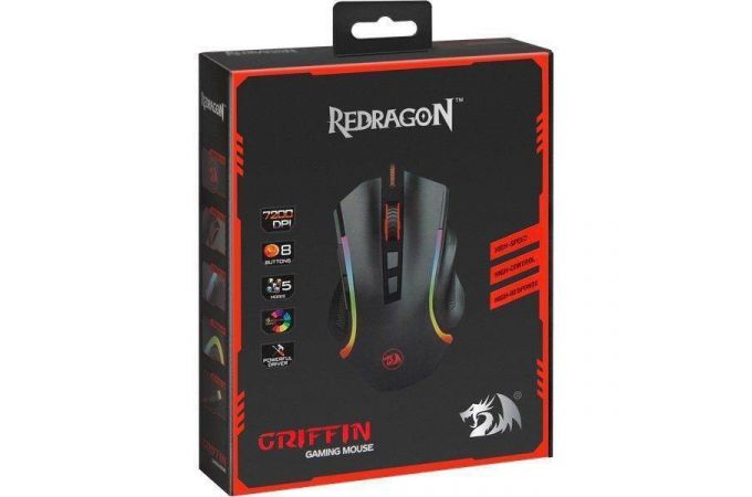 Мышь игровая проводная Redragon Griffin (черный)