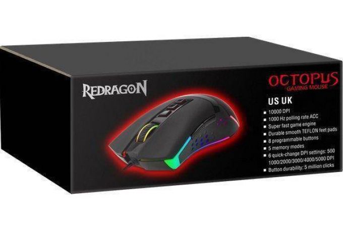 Мышь игровая проводная Redragon Octopus (черный)