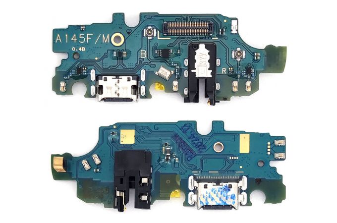 Шлейф для Samsung A145F Galaxy A14 4G с разъемом зарядки + разъем гарнитуры (плата), org new