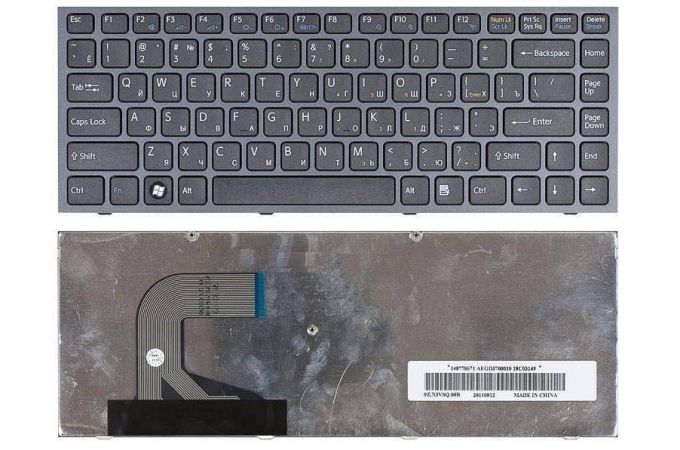 Клавиатура для ноутбука Sony Vaio VPC-S черная с черной рамкой