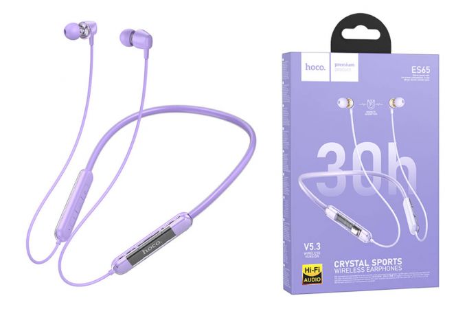 Наушники вакуумные беспроводные HOCO ES65 Dream sports BT earphones headset Bluetooth (фиолетовый)