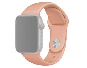 Ремешок силиконовый для Apple Watch 38-40 мм цвет оранжево-розовый размер ML (УЦЕНКА МЯТАЯ УПАК,)