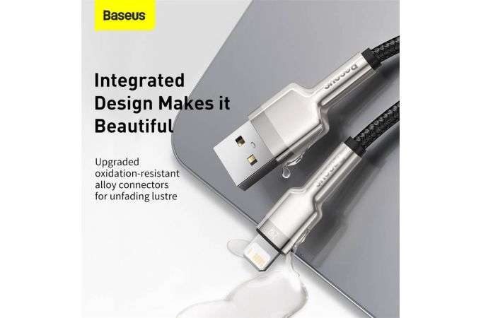 Кабель USB - Lightning BASEUS Cafule Series Metal, 2.4А (черный) 0.25м