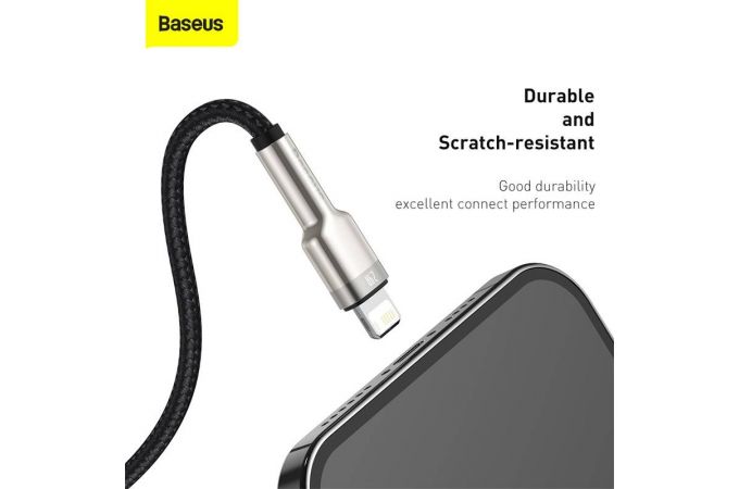 Кабель USB - Lightning BASEUS Cafule Series Metal, 2.4А (черный) 0.25м