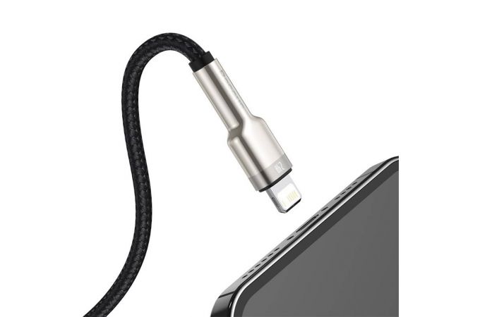 Кабель USB - Lightning BASEUS Cafule Series Metal, 2.4А (черный) 0.25м