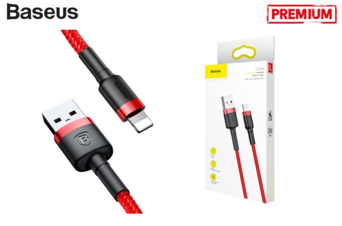 Кабель USB - Lightning BASEUS Cafule, 1.5А (красный+красный) 2м