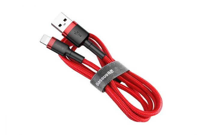 Кабель USB - Lightning BASEUS Cafule, 2.4А, (красный+красный) 0,5м