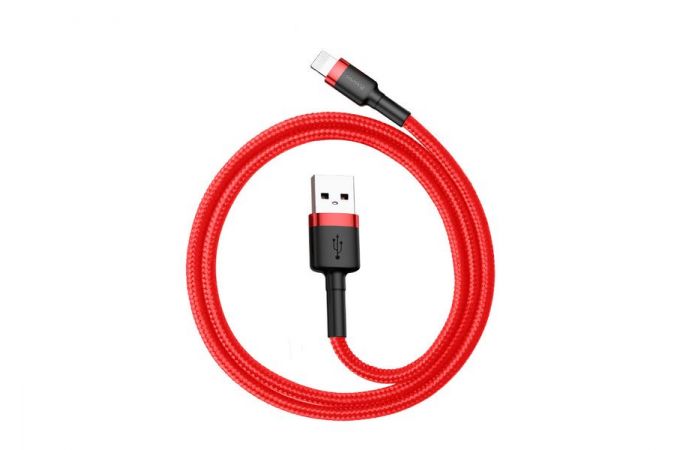 Кабель USB - Lightning BASEUS Cafule, 2.4А, (красный+красный) 0,5м