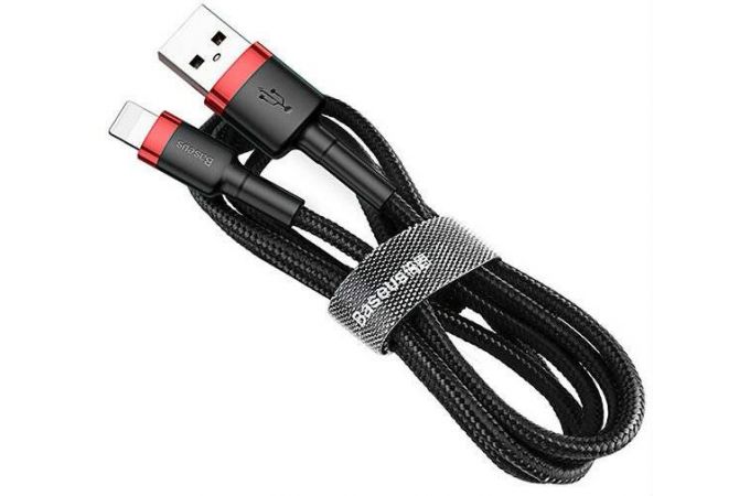 Кабель USB - Lightning BASEUS Cafule, 2.4А, special edition (красный+черный) 1м