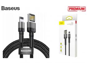 Кабель USB - Lightning BASEUS Cafule, 2.4А, special edition, (серый+черный) 1м