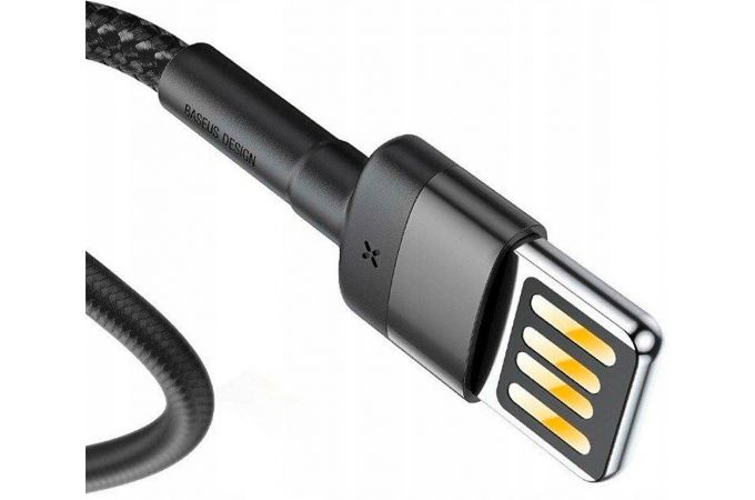 Кабель USB - Lightning BASEUS Cafule, 2.4А, special edition, (серый+черный) 1м