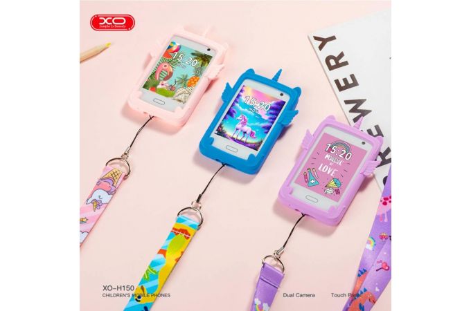 Телефон XO H150 Kids Smart 2G Cell Phone 2.8” Screen 30W Pixel (With Case + Lanyard) White+pink