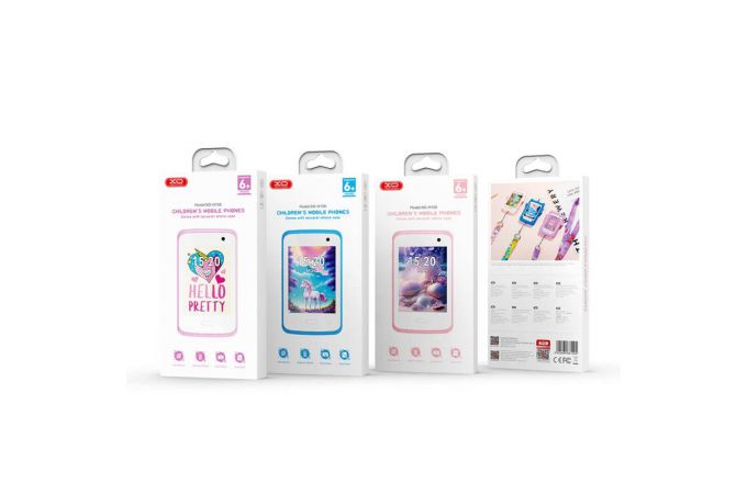 Телефон XO H150 Kids Smart 2G Cell Phone 2.8” Screen 30W Pixel (With Case + Lanyard) White+pink