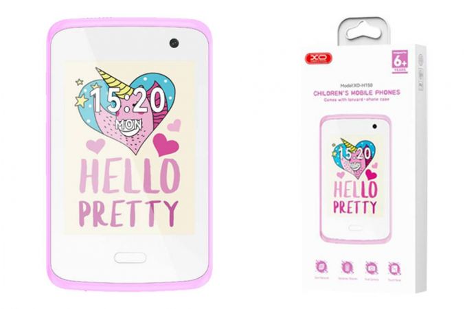 Телефон XO H150 Kids Smart 2G Cell Phone 2.8” Screen 30W Pixel (With Case + Lanyard) White + Purple