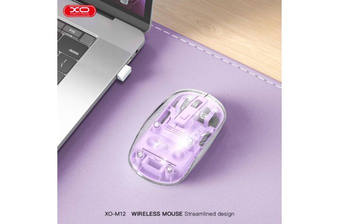 Мышь беспроводная XO M12 Bluetooth wireless transparent mouse Off-White