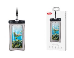 Чехол водонепроницаемый защитный пляжный XO KT02 cell phone PVC waterproof bag double hanging + lanyard (for phones up to 7 inch) Black