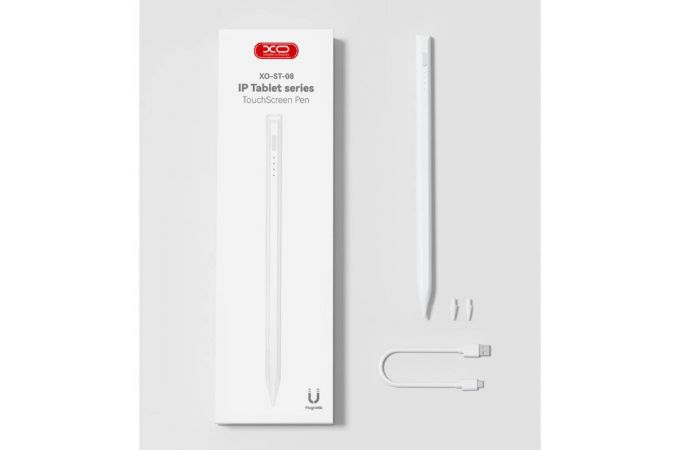 Стилус XO ST-08 Magnetic Capacitive Pen for Ipad Prevents False Contacts White