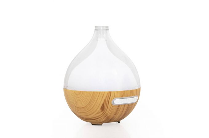 Увлажнитель воздуха XO HF12 Transparent+Wood Grain Model Colorful Lights Spray Humidifying Aromatherapy Diffuser White