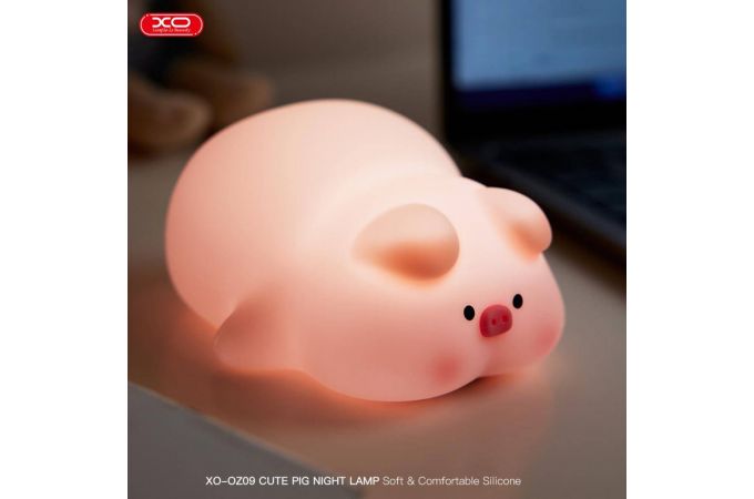 Светильник XO OZ09 Свинка Little Pink Pig Silicone Pat Light 1200mAh Pink