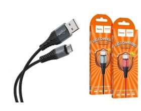 Кабель USB - USB Type-C HOCO X38, 3A (черный) 1м (в оплетке)