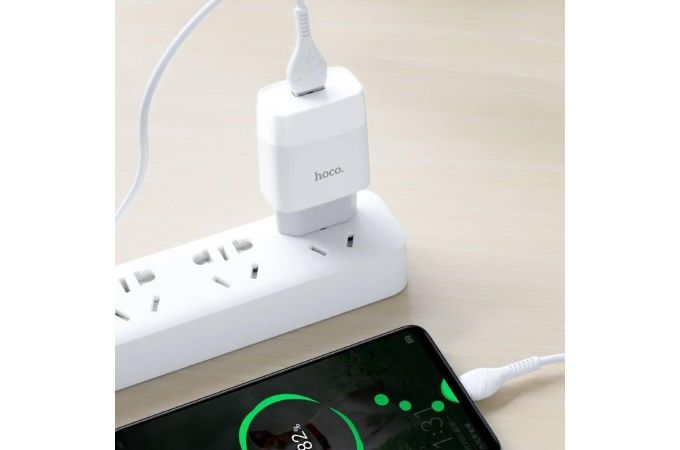 Сетевое зарядное устройство USB HOCO C72A Glorious singlel port 2100mAh (белый)