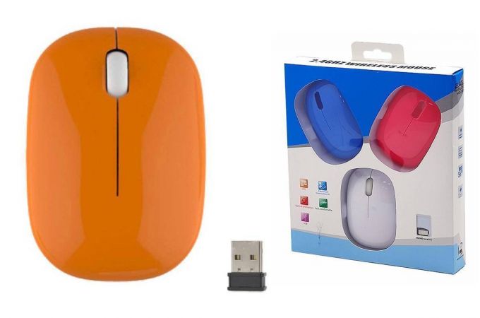 Мышь беспроводная Орбита G-190 (USB, 2.4ГГц, 1ААА, 10м) (оранжевый)