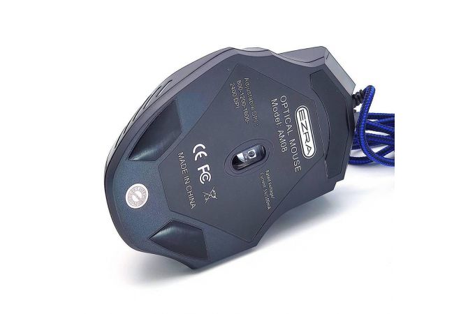 Мышь проводная оптическая EZRA AM08 (USB, 2400 dpi, 4 кнопки) (черный)
