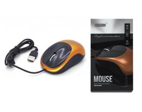 Мышь проводная оптическая EZRA AM04 (USB, 1600 dpi, 2 кнопки) (черно-оранжевый)