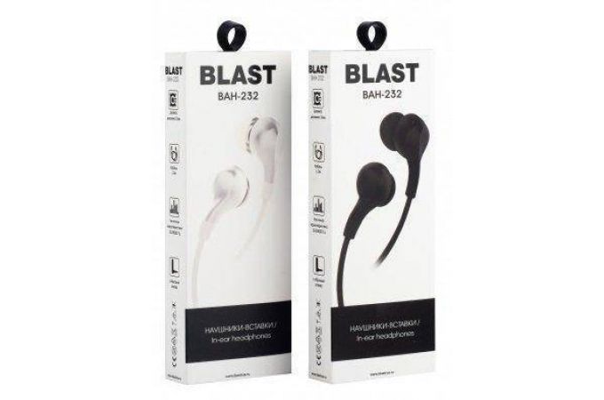 Наушники вакуумные проводные Blast BAH-232 (белый)