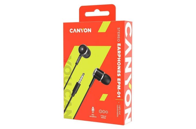 Наушники вакуумные проводные Canyon EMP-01 CNE-CEPM01B (черный)