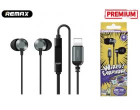 Наушники вакуумные проводные Remax Metal Wired Earphone for Music & Call RM-512i Ip Black (штекер Lightning)