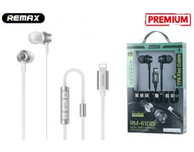 Наушники вакуумные проводные Remax Metal Wired Earphone for Music & Call RM-610Di Silver (штекер Lightning)