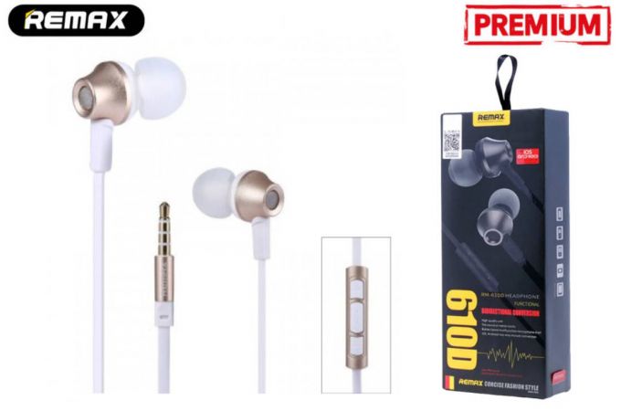 Наушники вакуумные проводные Remax RM-610D Earphone gold