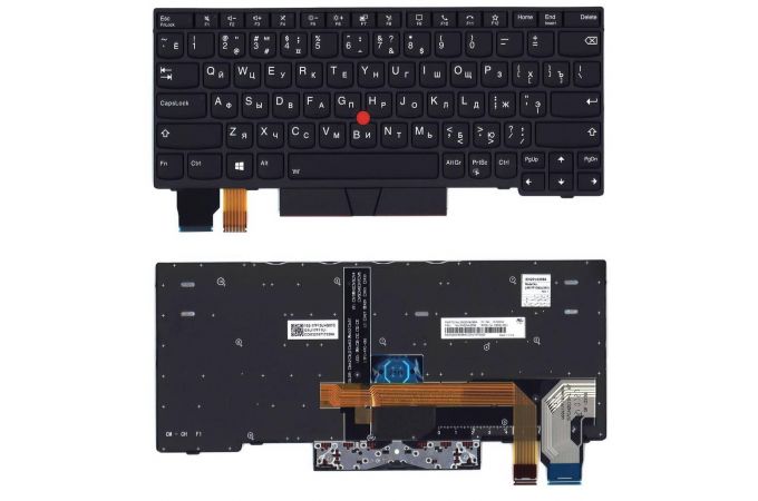 Клавиатура для ноутбука Lenovo X13, L13 gen 2, L13 Yoga Gen 2 черная с подсветкой и указателем