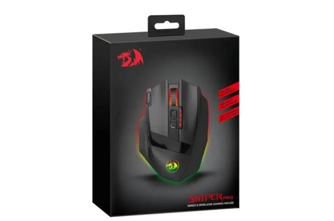 Мышь игровая беспроводная Redragon Sniper PRO 16000 dpi / 9 кнопок/ RGB подсветка