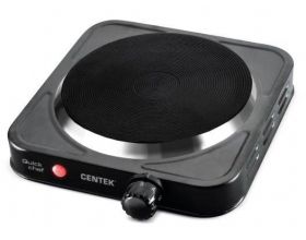 Плитка электрическая CENTEK CT-1506 черная 1000 Вт, 1 конф., чугун 155 мм, усиленный корпус