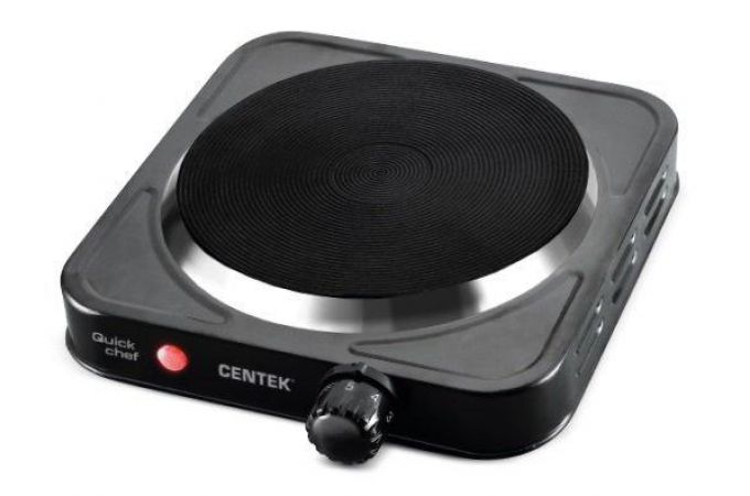 Плитка электрическая CENTEK CT-1506 черная 1000 Вт, 1 конф., чугун 155 мм, усиленный корпус