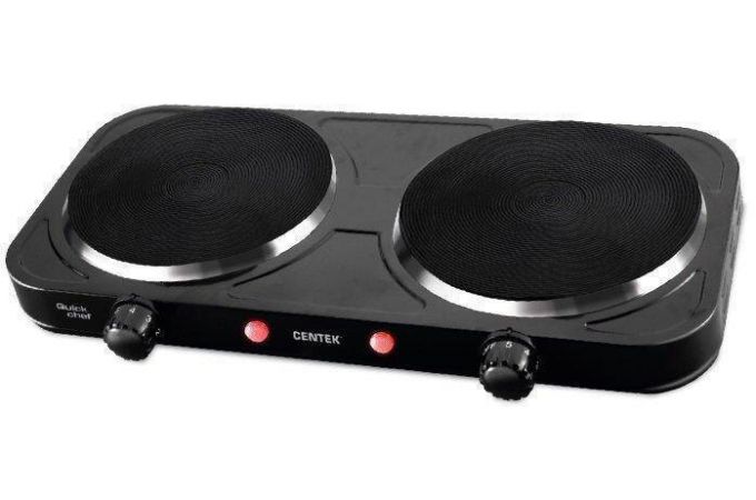 Плитка электрическая CENTEK CT-1507 черный 2000Вт, 2 конф., чугун 155мм, усиленный корпус