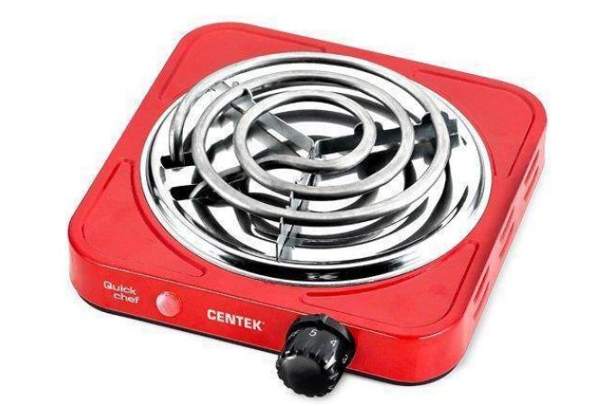 Плитка электрическая CENTEK CT-1508 красная 1000Вт, 1 конф., ТЭН 140мм, усиленный корпус