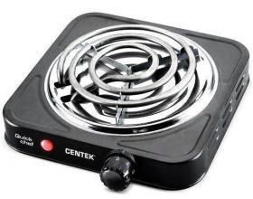 Плитка электрическая CENTEK CT-1508 черная 1000 Вт, 1 конф., ТЭН 140 мм, усиленный корпус