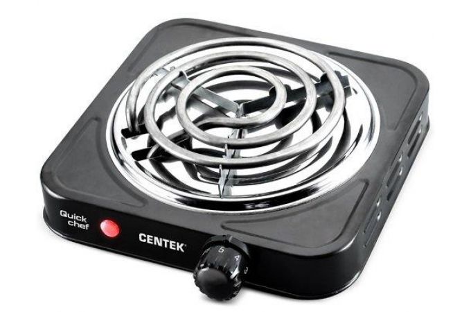 Плитка электрическая CENTEK CT-1508 черная 1000 Вт, 1 конф., ТЭН 140 мм, усиленный корпус